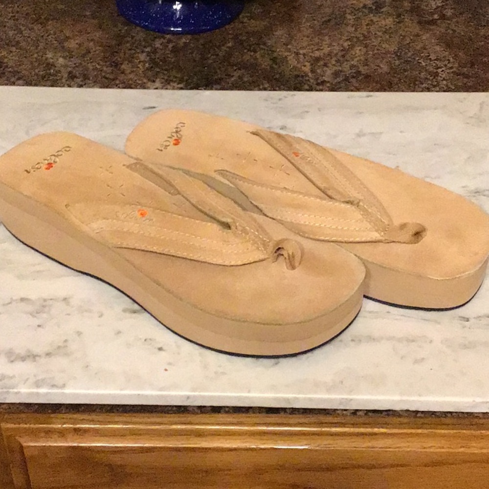 Cobian platform flip flop thong sandals.